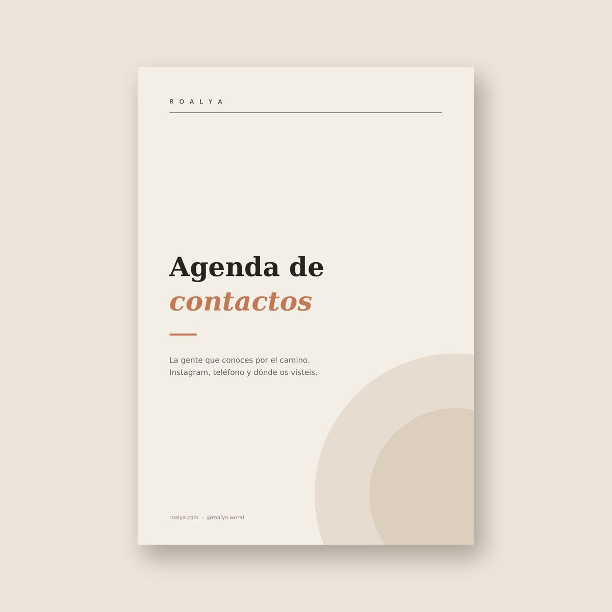 Agenda de contactos del viajero (PDF imprimible)