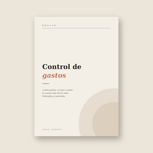 Control de gastos del viaje (PDF rellenable e imprimible)