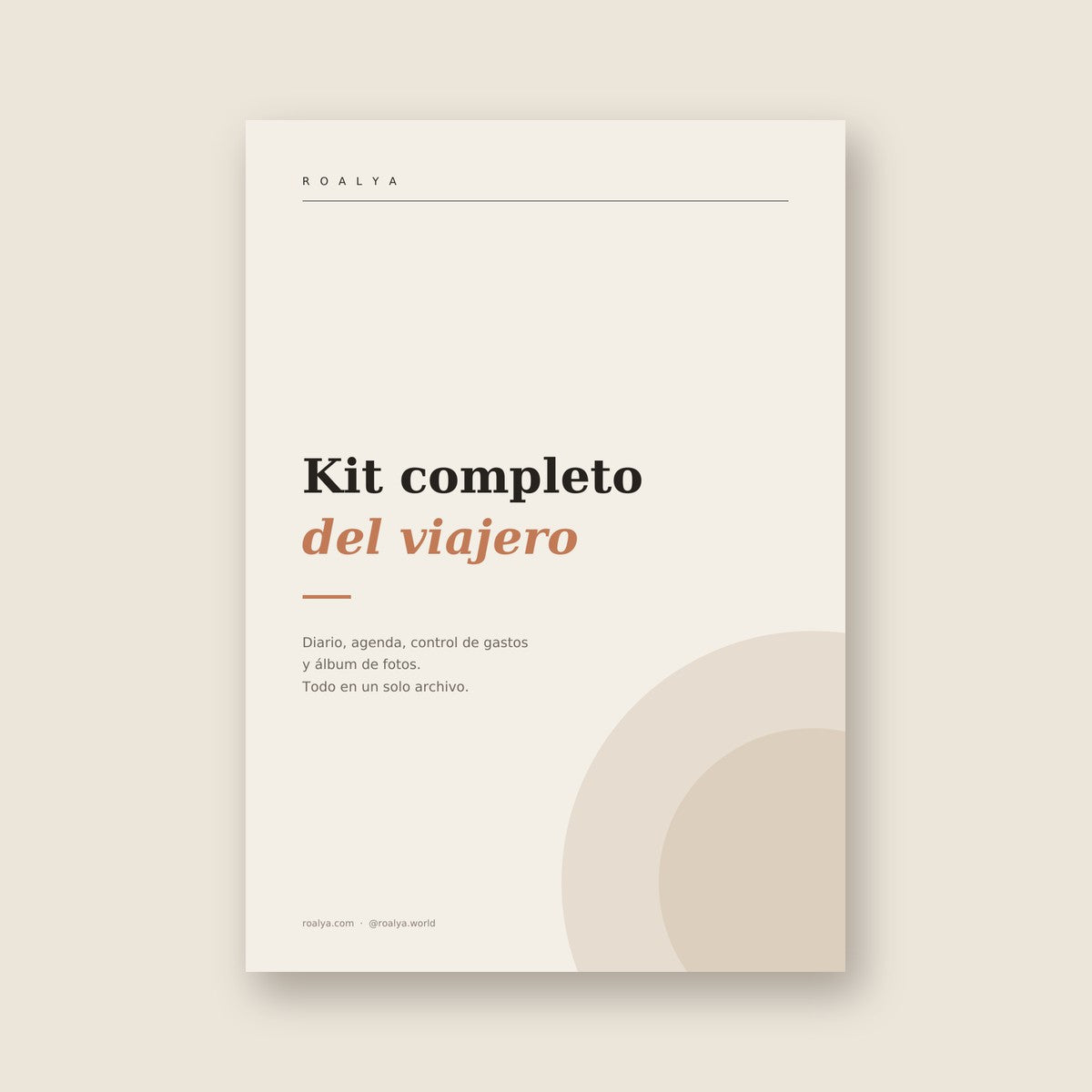 Kit completo del viajero: diario, agenda, gastos y álbum